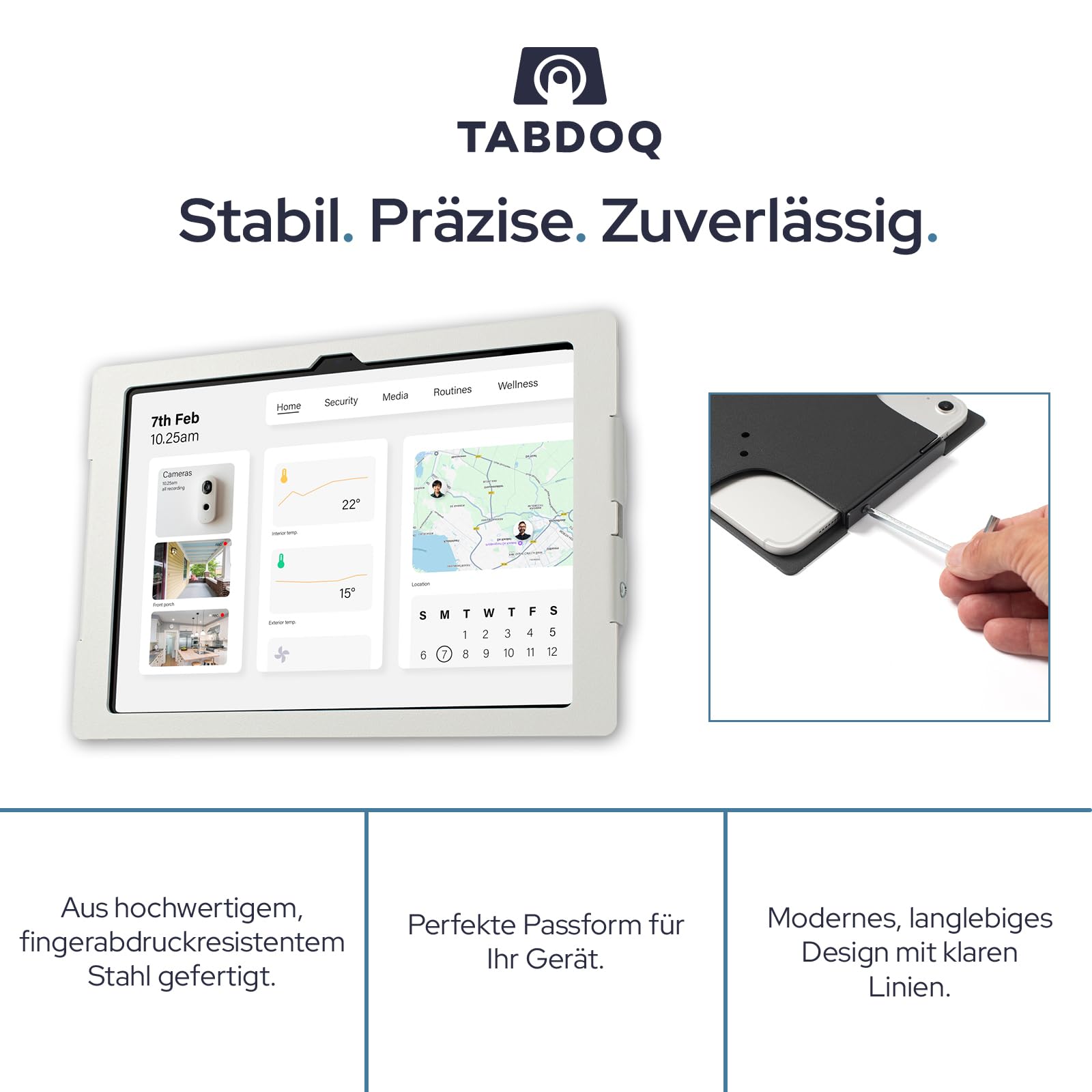 Lite iPad Wandhalterung kompatibel mit iPad 10.9 Zoll (2022–2025) 10. & 11. Generation (A16) – Sichere & Robuste Tablet Halterung für Private und gewerbliche Nutzung, schwarz