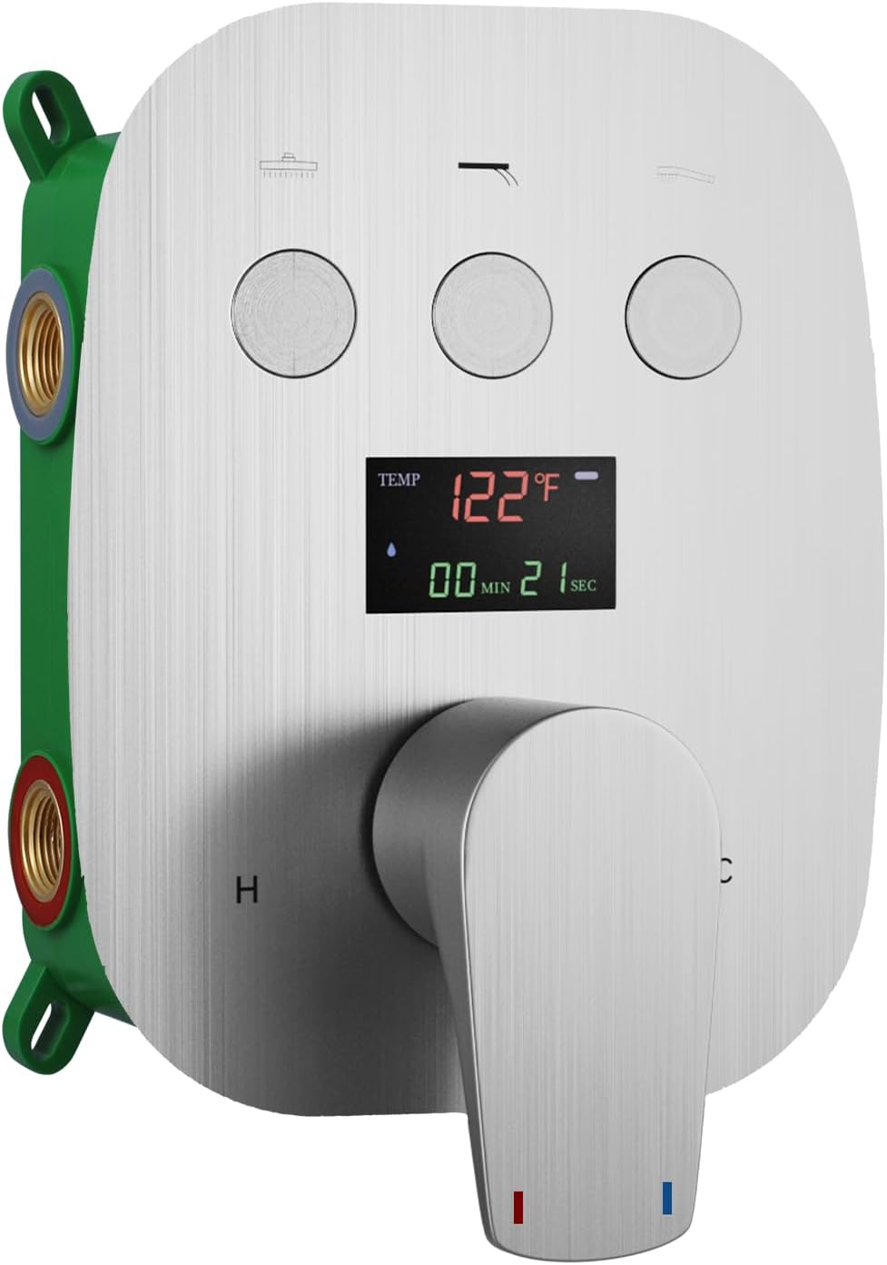 WHSHOWER 3 Way Shower Mixer Valve Kit Brushed Nickel Solid Brass