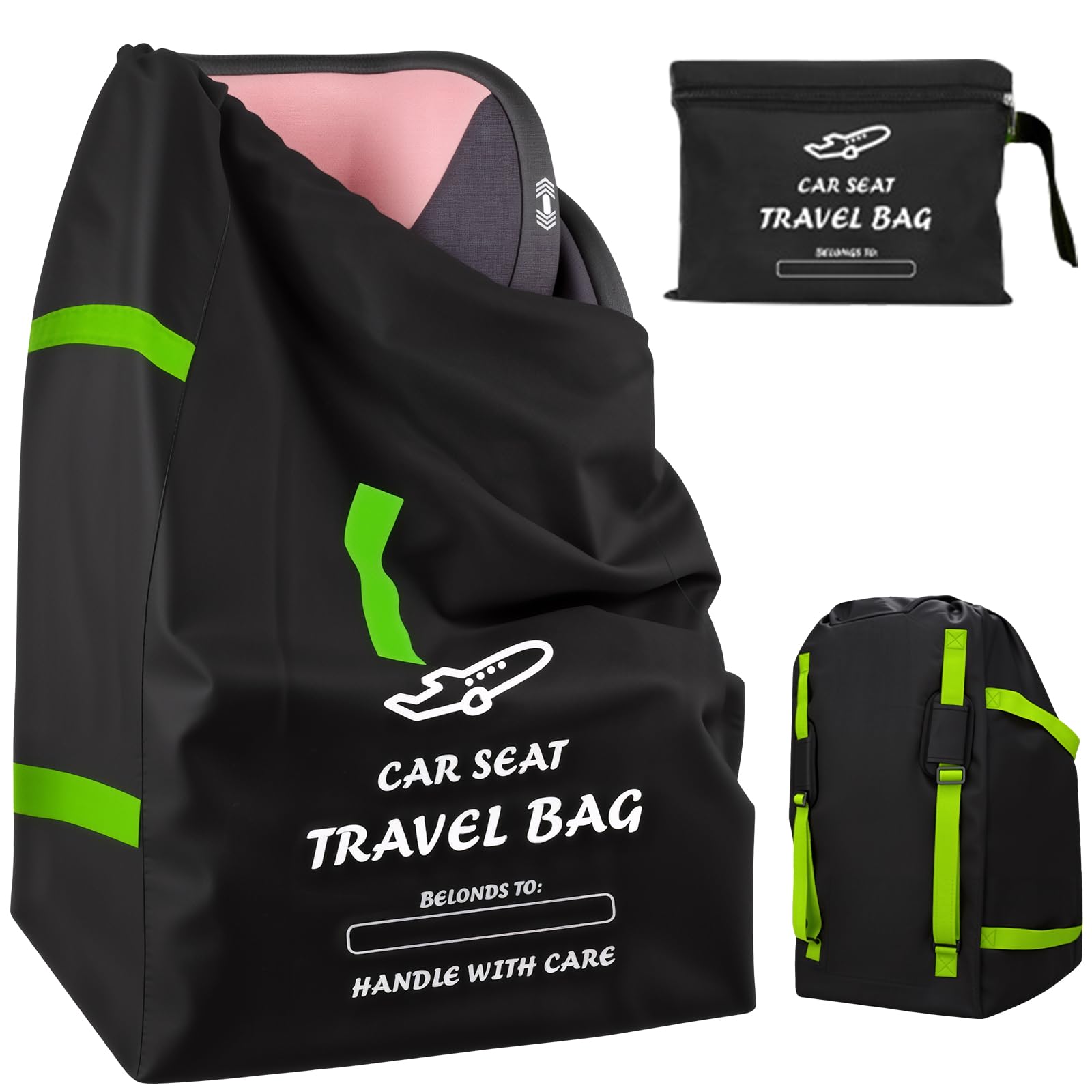 Borsa per Viaggio per Seggiolino Auto per Aereo, Borsa Gate Check per Viaggi Aerei, Sacca Portaseggiolino per Auto con Tracolla, Adatta alla Maggior Parte dei Seggiolini Auto