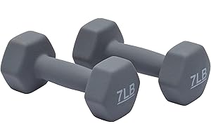 Get Toned with Amazon Basics Neoprene Dumbbell Hand Weights (Set of 2, 7 lbs Each)