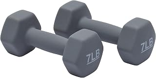 Amazon Basics 7 lb Neoprene Dumbbells Pair - Hexagonal Non-Slip Hand Weights for Strength Training & Muscle Toning