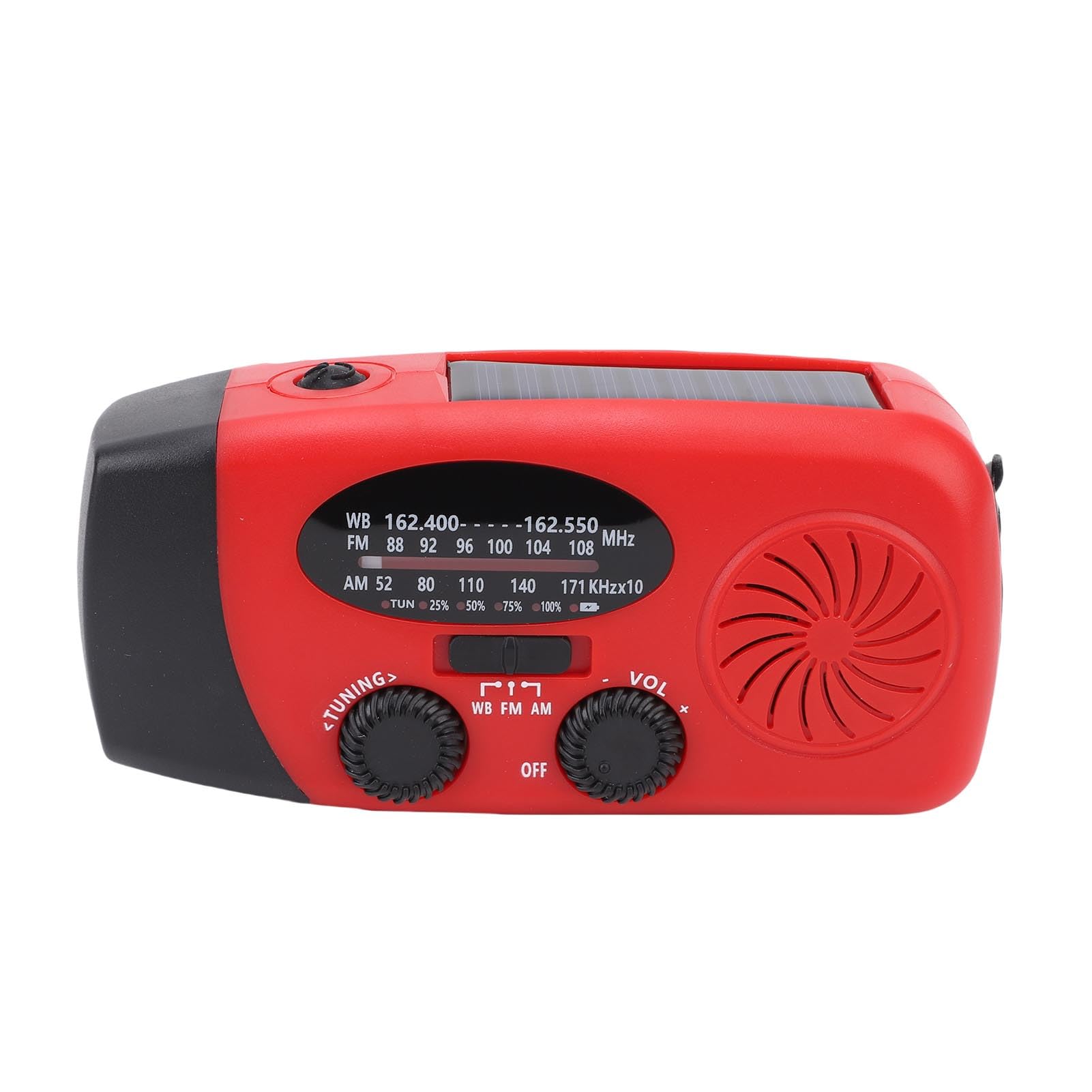 Walfront Radio Météo d'urgence à Manivelle, Solaire, Charge Type C, IPX3