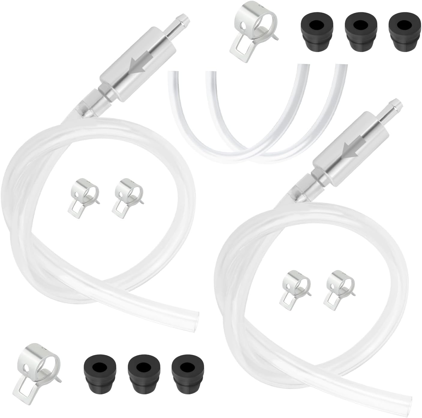2 Sets Car Brake Bleeder Kit,Practical Brake Fluid Bleeder Kit with Clamp/Hose/One-Way Check Valve/Cap to Restore Braking Ability,Essential Break Bleeders Kits Fits Cars/Motorcycles