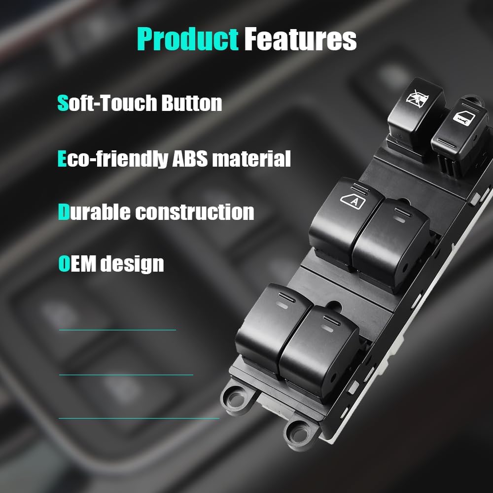Master Power Door Lock Window Control Switch for Nissan Sentra 2008-2012, for Nissan Pathfinder 2005-2008, Driver Side Power Window Controller Switch 25401-ZJ60A
