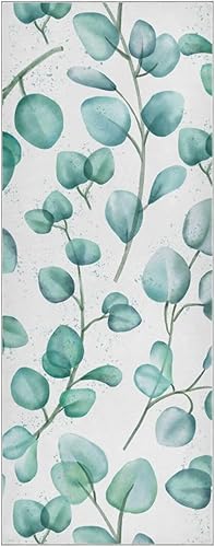 OTVEE Toalla de yoga con hojas de eucalipto verde, toalla para esterilla de yoga caliente  Toalla de yoga antideslizante absorbente de sudor para