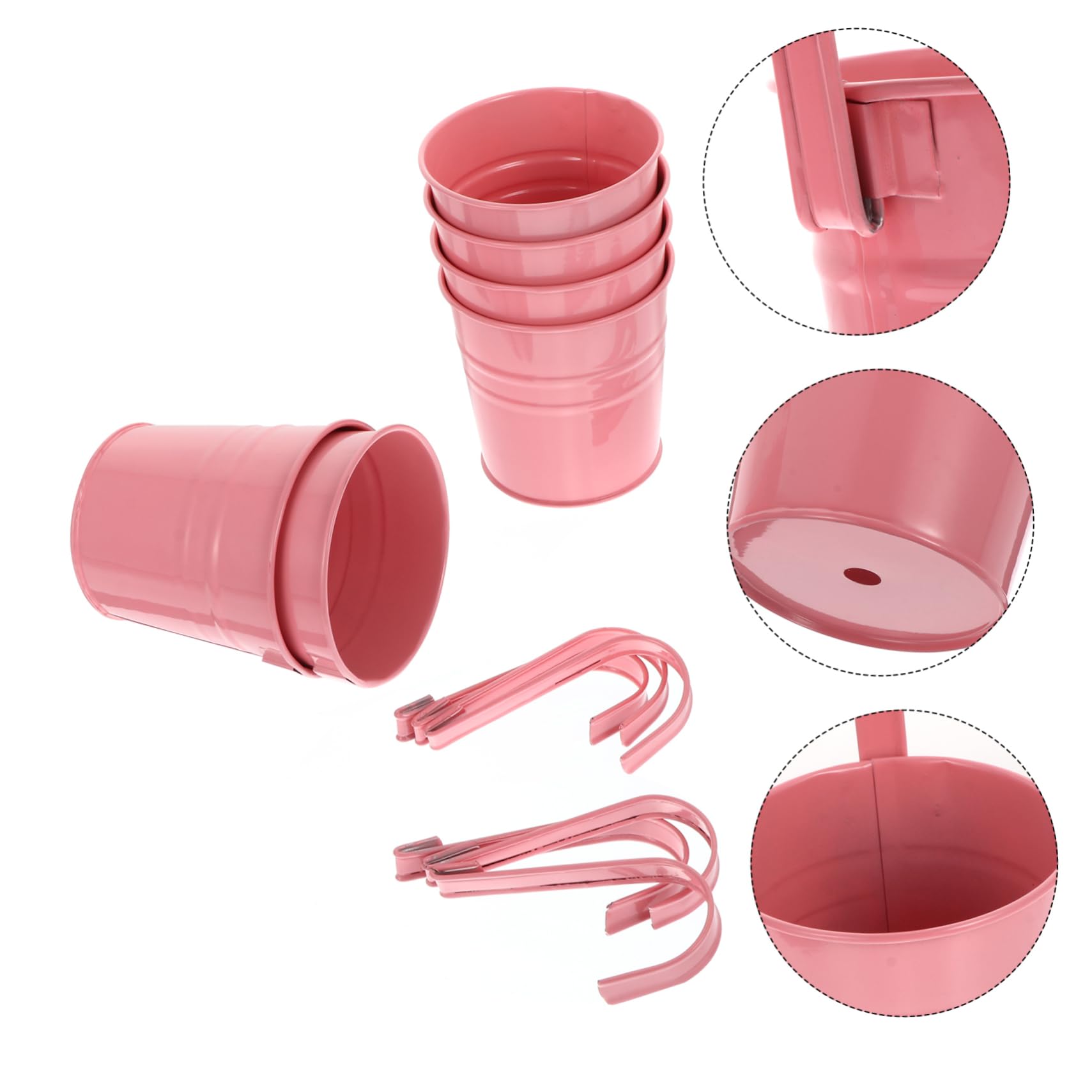 POPETPOP Porte-Fleurs Suspendu en Fer Rose 6 Pièces Décoratif