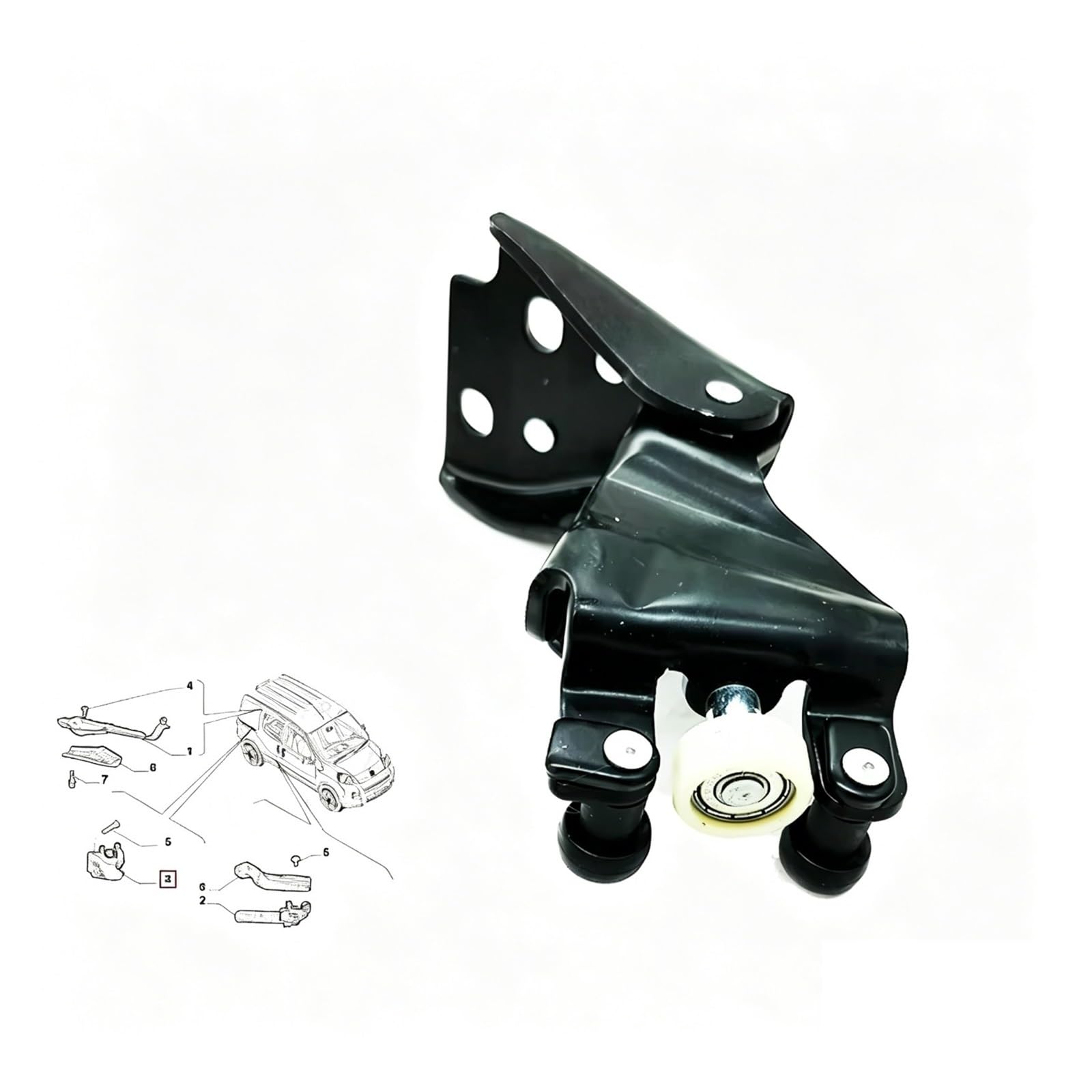 Schiebetürscharnier Kompatibel Mit Peugeot Für Bipper 2008–2015, Rollenführung, Schiebetür, Rechtes Mittelscharnier, Komplettfahrzeug-Ersatzteil 1396225080 9033CW