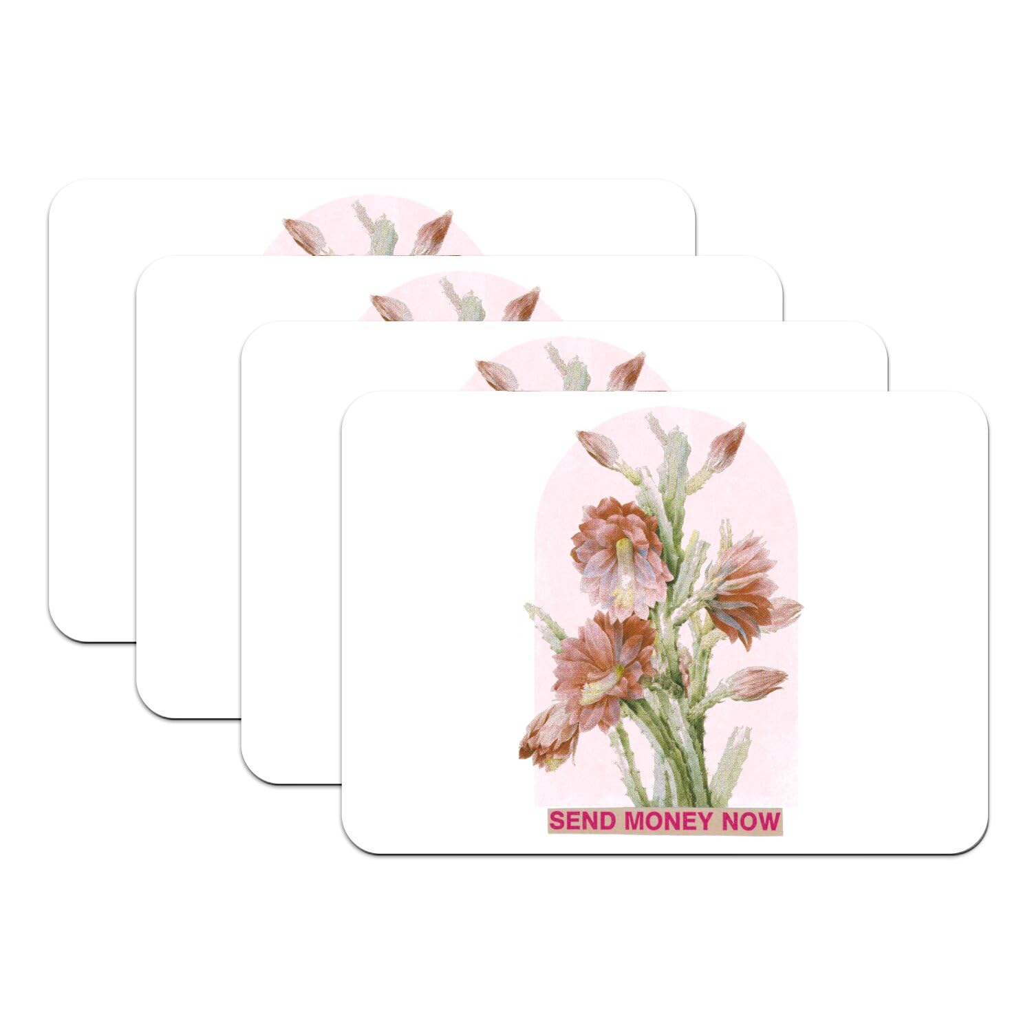 Sets de table haut de gamme botanique vintage x4 - Protection caoutchouc白 grand format