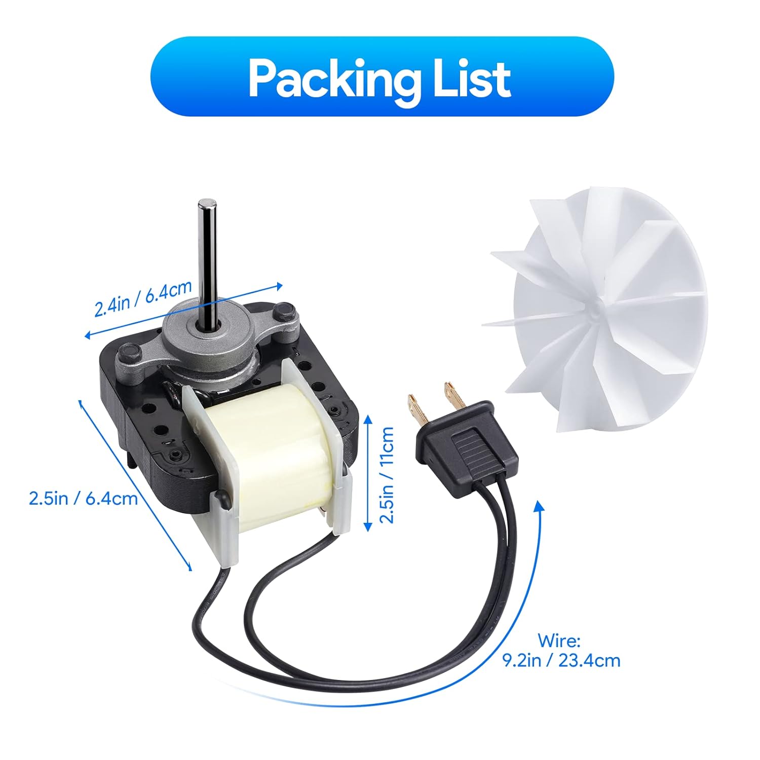 Bathroom Vent Fan Motor and Blower Wheel Replacement, Upgraded Ultra Quiet Electric Motors Kit Compatible with Nutone Broan 50CFM 120V: Tools & Home Improvement