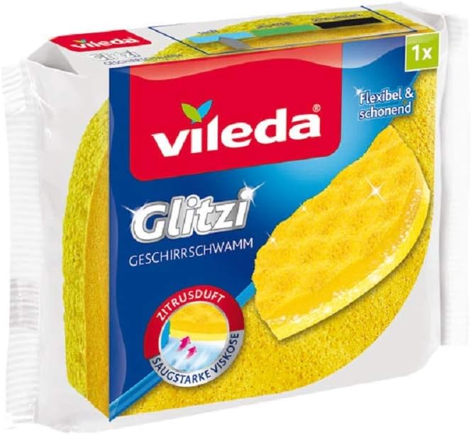Vileda Glitzi Geschirrschwamm mit Zitrusduft für die schonende Geschirrreinigung