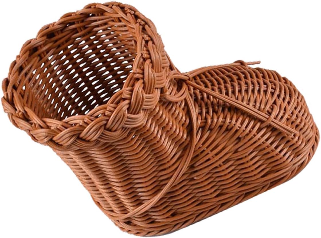 Handwoven Rattan Storage Basket for Christmas Decoration and Flower Arrangement, Brown Natural Woven Basket with Handle, for Holding Candies and Household Items, for Interior Decor