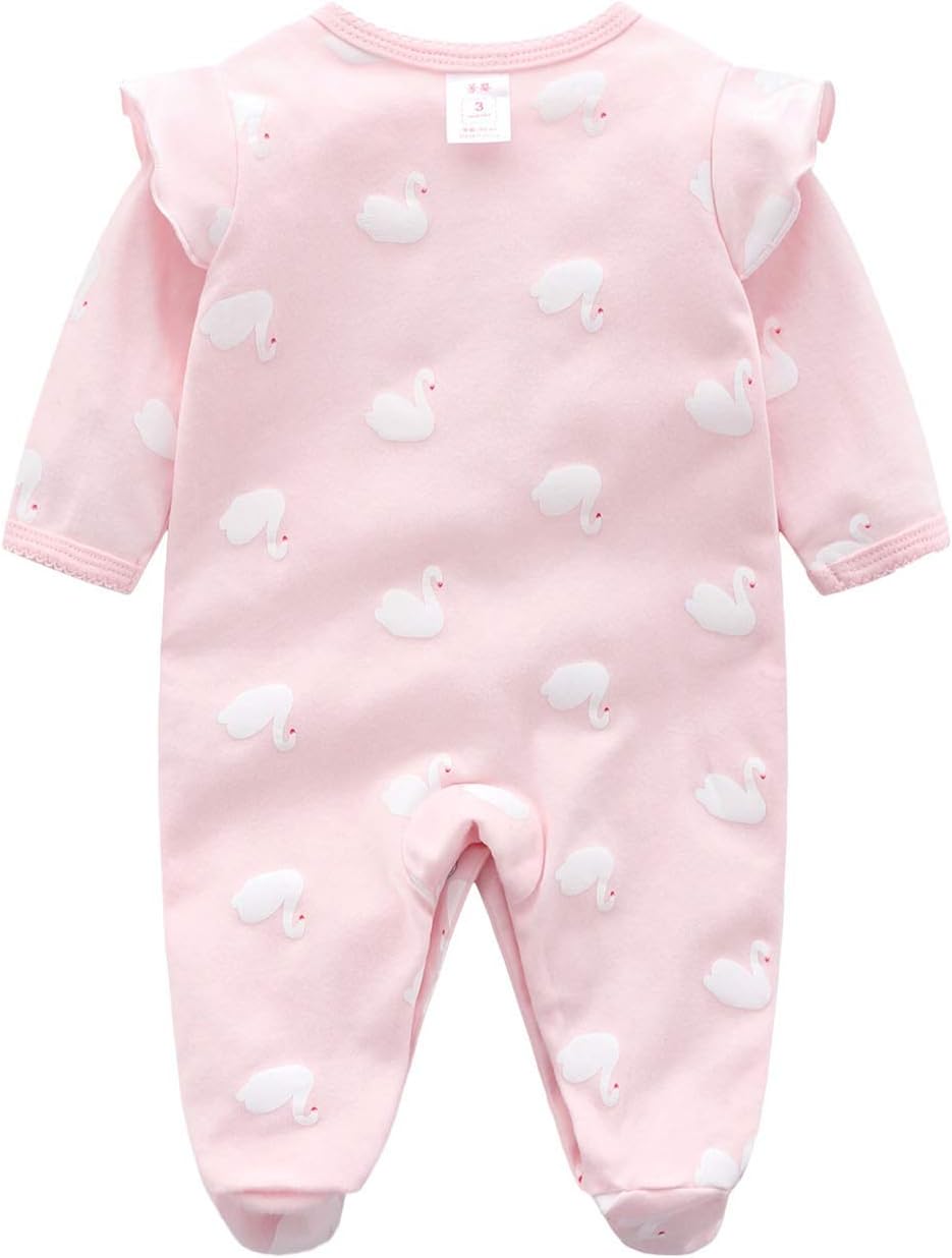Baby One Piece Romper Soft Cotton Sleepwear Footed Jumpsuit for 0-12 Month Infant - Image 2