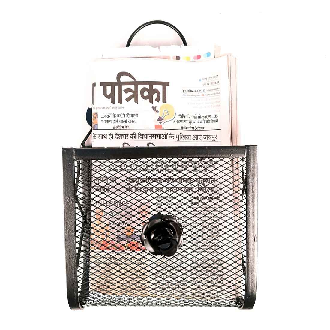 Magazine Holder Wall Mount - Black Iron Organizer -8 Magazine Holder Wall Mount - Black Iron Organizer -8