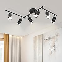 Vista 13 de Luminarias de Riel de Techo de 4 Luces, Foco LED de Techo Negro GU10, Kit de Luz de Riel Moderno para Cocina Pasillo Sala de Estar