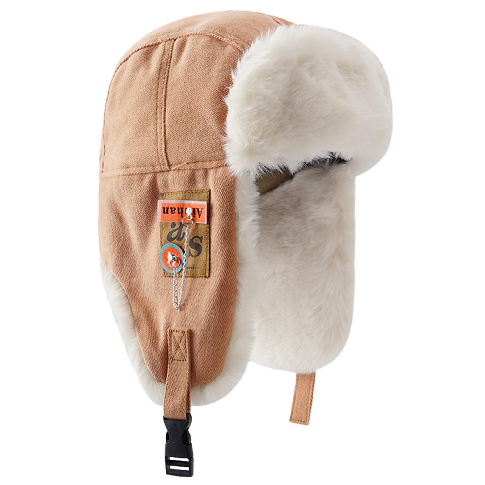 Vintage Inner Plush Trapper Hat for Teens Adult Windproof Winter Hat Thicken Earflap Hat Keep Warm Skiing Cycling Hat