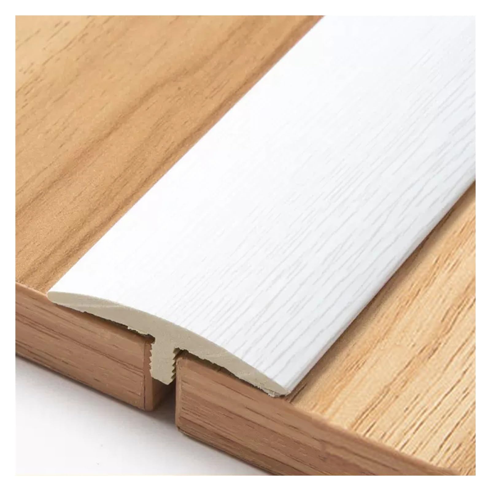 2.9/5.9/8.8 Ft PVC T Molding Floor Transition Strips Self Adhesive Floor Edge Trim Flat Divider Strip for Joining Flooring Gaps of Laminate Planks Tile(White,90cm/2.9ft)