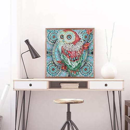 Miniatura 5 de Hibah Kit de pintura de diamantes, diseño de búho de diamante 5D, para adultos, pintura de diamantes de imitación de diamantes de imitación, pintura