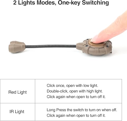 Miniatura 2 de Luz táctica militar para casco con IR + lámpara LED roja, luz de señal de supervivencia con 4 accesorios de montaje para casco Mich rápido, sistema