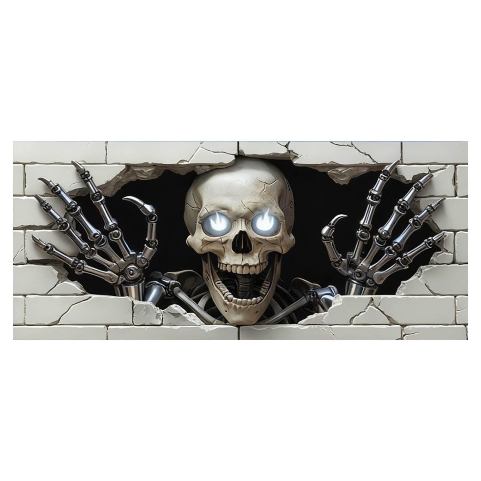 Cartel de bienvenida para puerta de garaje de Halloween con decoración de fondo extraño que crea un tema festivo aterrador que garantiza un efecto de exhibición llamativo.