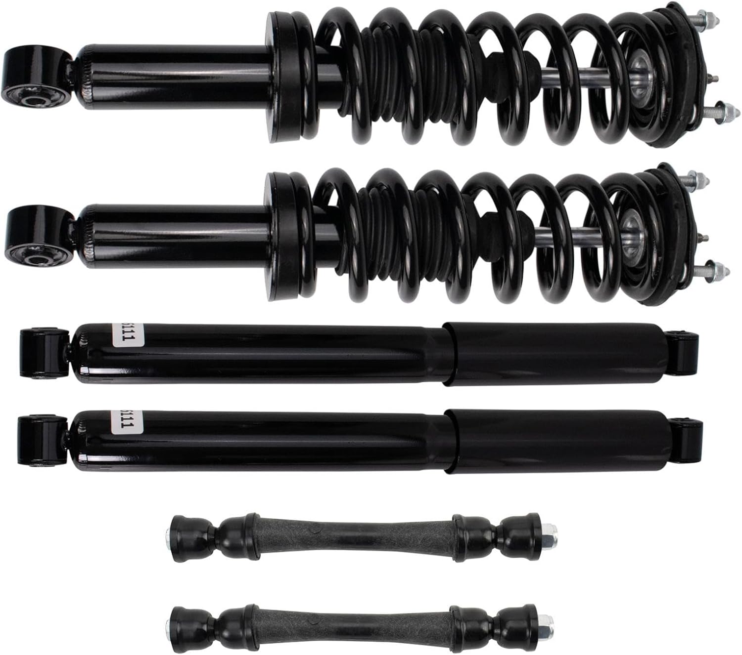 TRQ Front and Rear Suspension Kit Shock & Spring Strut Assembly Shock Absorber Sway Bar Stabilizer Link Compatible with 2015-2020 Chevrolet Colorado GMC Canyon
