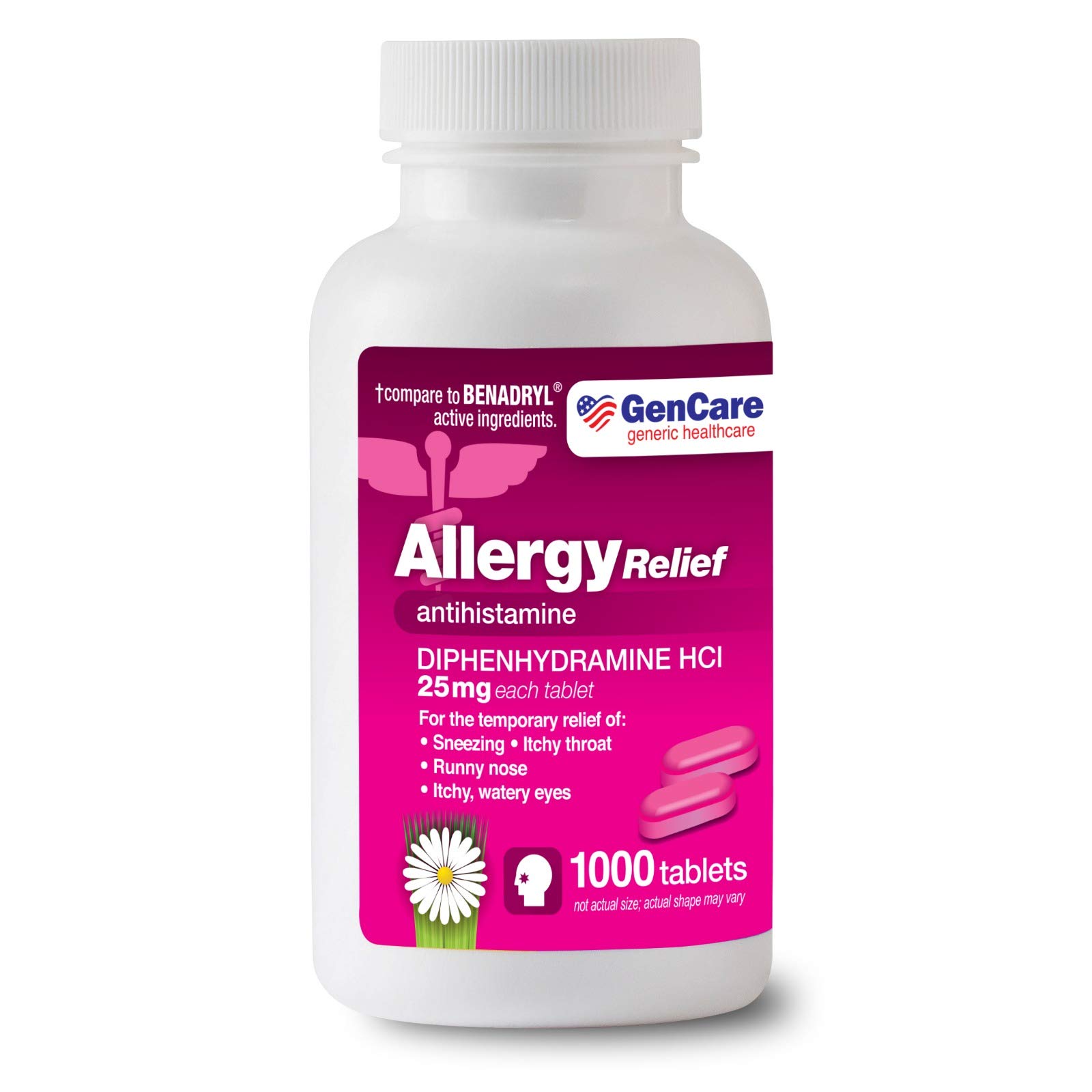GenCare Allergy Relief Medicine Antihistamine Diphenhydramine HCl