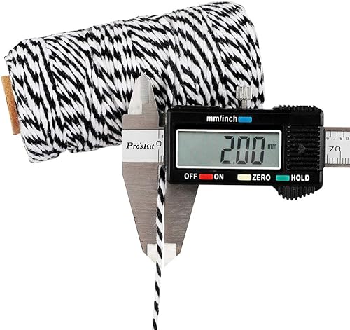 Vista 22 de Guita de regalo roja y blanca cuerda de vacaciones 328 pies de algodón panaderos cordel de artesanía de Navidad cuerda de embalaje duradera Rojo