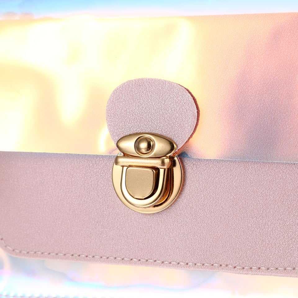 Women Transparent Handbag Colorful Chain Bags Clear Jelly Mini Purse for Party and Daily Use (Pink 6.69 X 5.51 X 2.36 Inches) - Image 7