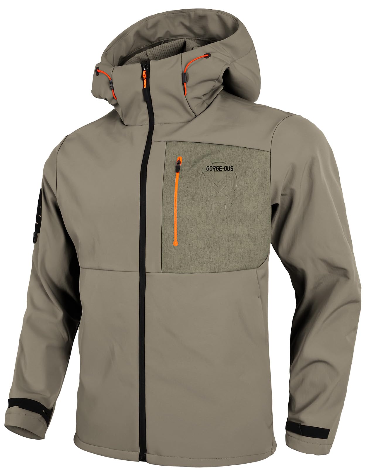Men's Softshell Jacket Lightweight Waterproof Hooded Insulated Rain Jacket Windbreaker for Hiking & Travel