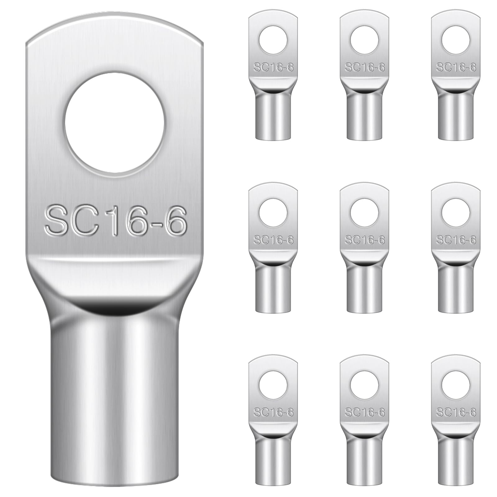 Capicorda 16 Mm², Diametro Foro M6, In Rame Stagnato, Non Isolato, Capicorda Ad Anello SC, SC16-6 (4 Pezzi - Foto 11