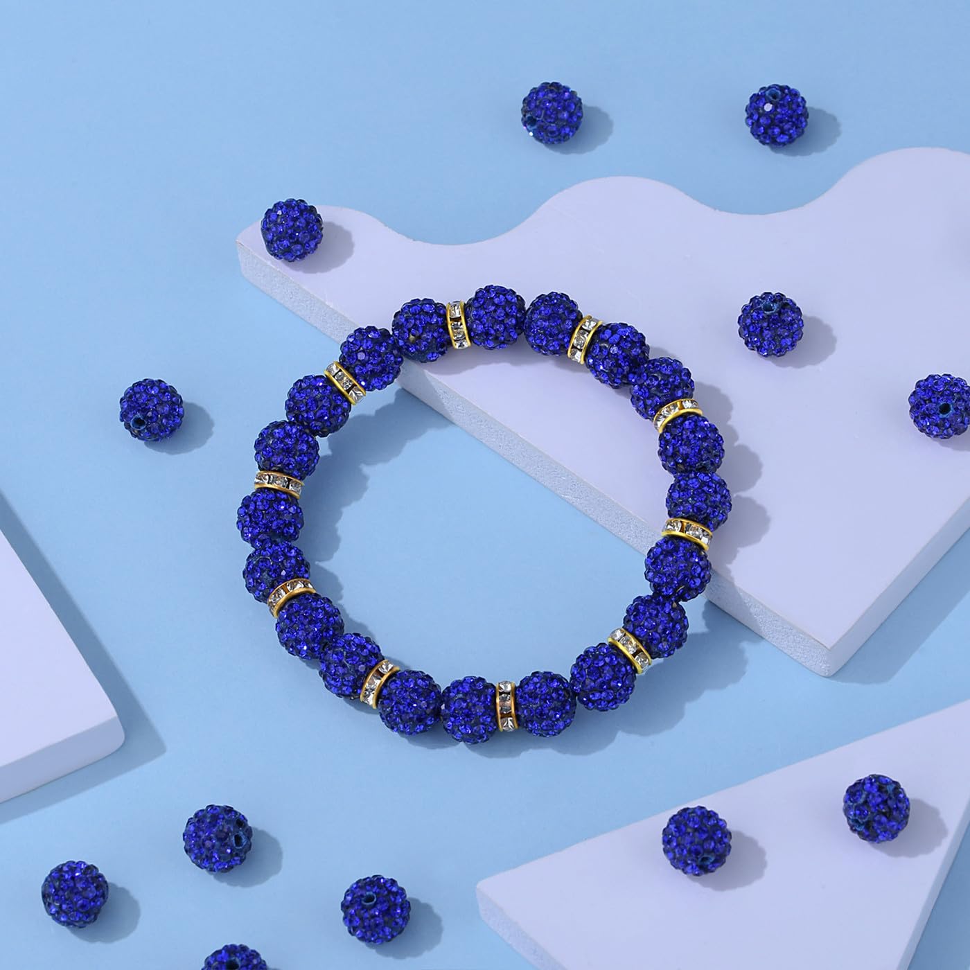 100 Stück 10mm Strass Perlen Set - Glitzerperlen Für DIY Schmuck