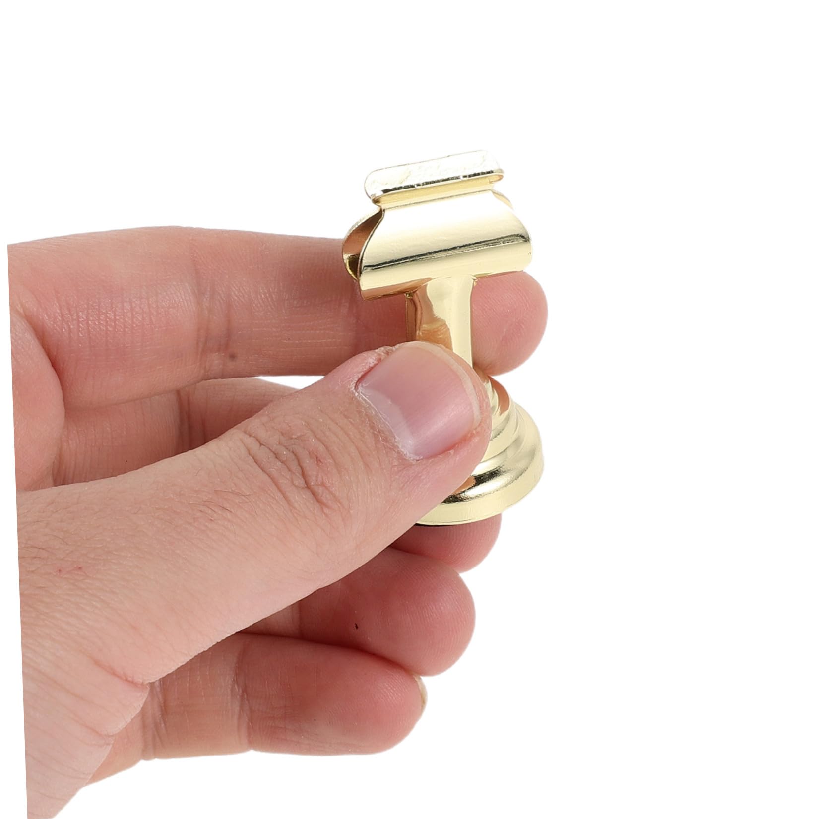 POPETPOP 6 Pezzi Porta Etichette Oro in Lega di Zinco Base Rotonda Elegante per Tavoli Buffet o Reception, Clip Porta Biglietti Facile da Pulire e Durevole