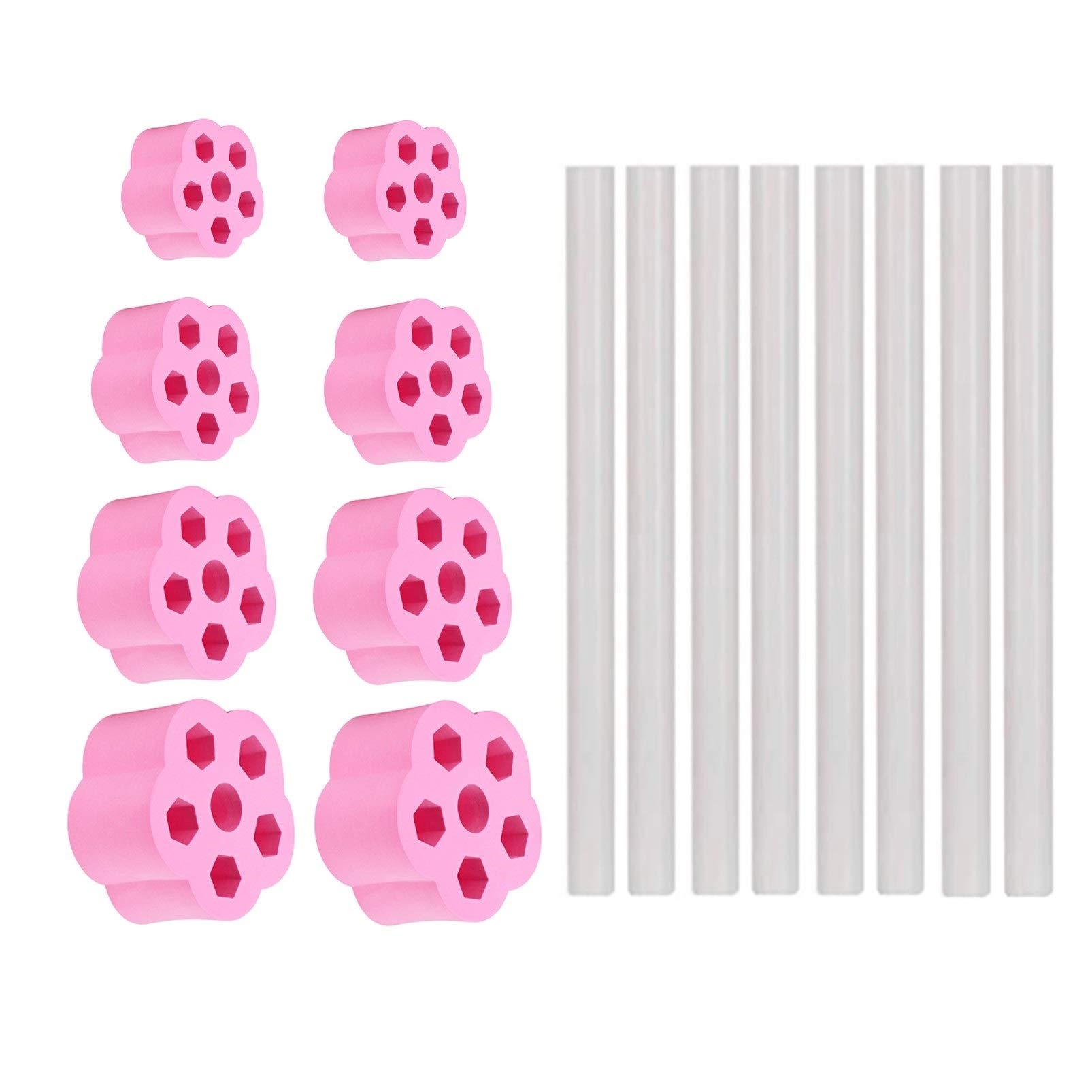 Wellfun Cup Turner Foam and Cup Turner Wand for DIY Tumbler Machine 20-30-40oz Tumbler Foam Epoxy, Spinner Foams Cuptisserie Foam Work with 34 Inch PVC Pipe (Pink)