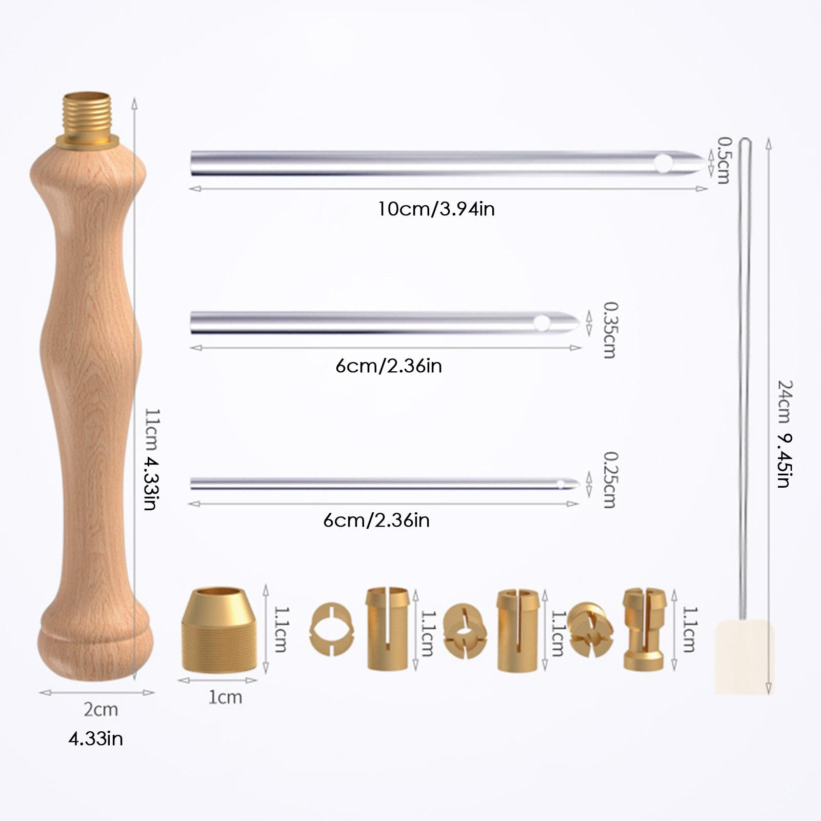 Pllieay Kit Ago Magico Per Principianti – 23 Pezzi Per Ricamo Punch Needle E Tufting Tappeti – Con Telaio, Tessuti E Aghi Regolabili - 5
