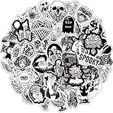 Cool Gothic Water Bottle Stickers 100 PCS Black White Vinyl Stickers for Laptop, Skateboard, Phone C