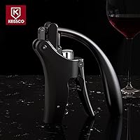 Vista 3 de Compact Wine opener Vertical Lever Corkscrew Wine Bottle Opener with Foil Cutter & Extra Screw