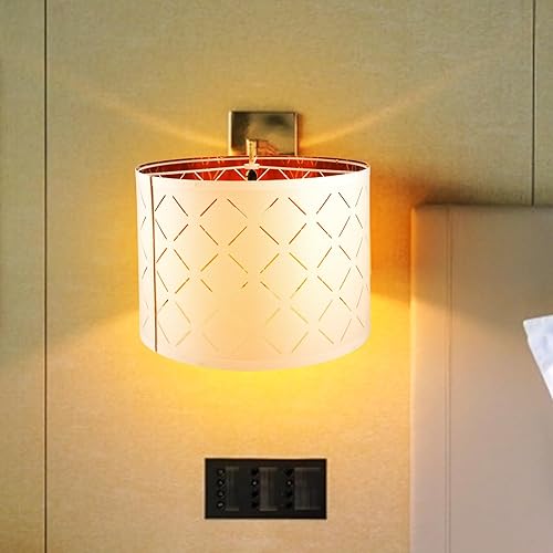 Miniatura 4 de PRETYZOOM Pantalla mediana blanca para lámpara de mesa, lámpara de pie, pantalla hueca para el hogar, 13 x 9 pulgadas (necesita montaje)