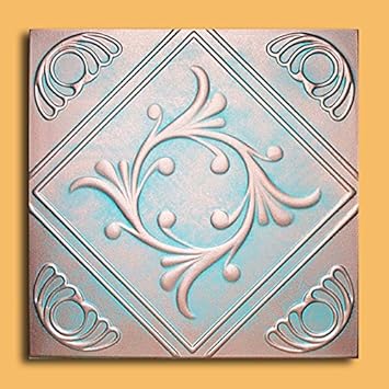 Antique Ceilings Inc - Anet Copper Patina - Styrofoam Ceiling Tile Package of 10 Tiles