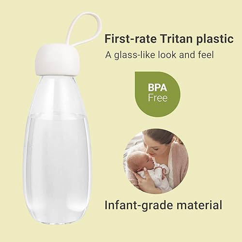 Miniatura 2 de emoi Botella de agua sin BPA, 16 onzas  16.2fl oz, bonita botella de agua con correa de transporte, ideal para niños, niñas, estudiantes, mujeres,