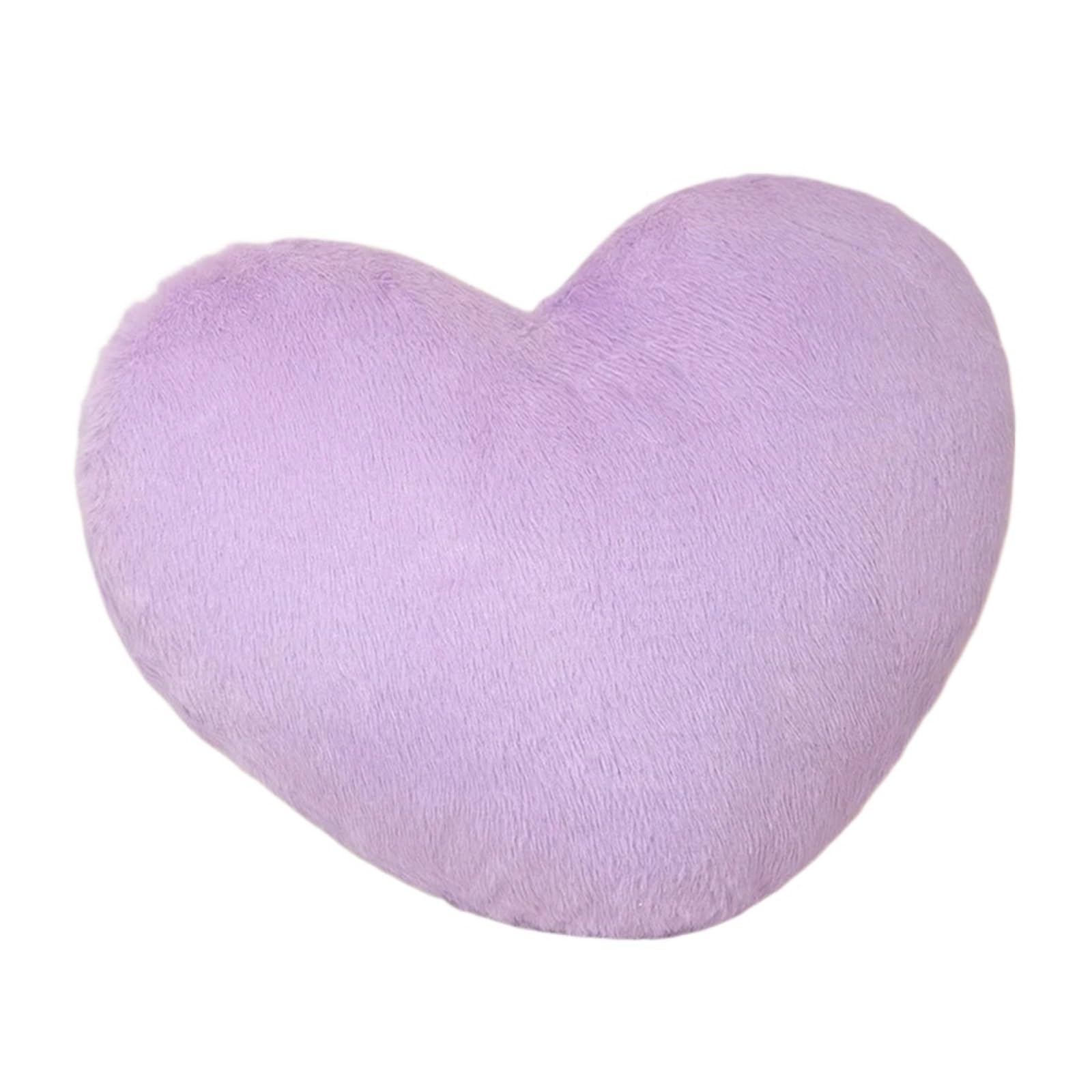 XIEHYA 2 Pcs/40x50cm Five Colors Heart Plush Pillow Stuffed Pink Red Purple,Throw Sofa Chair Decor Back Support Plushie For Home(Purple)