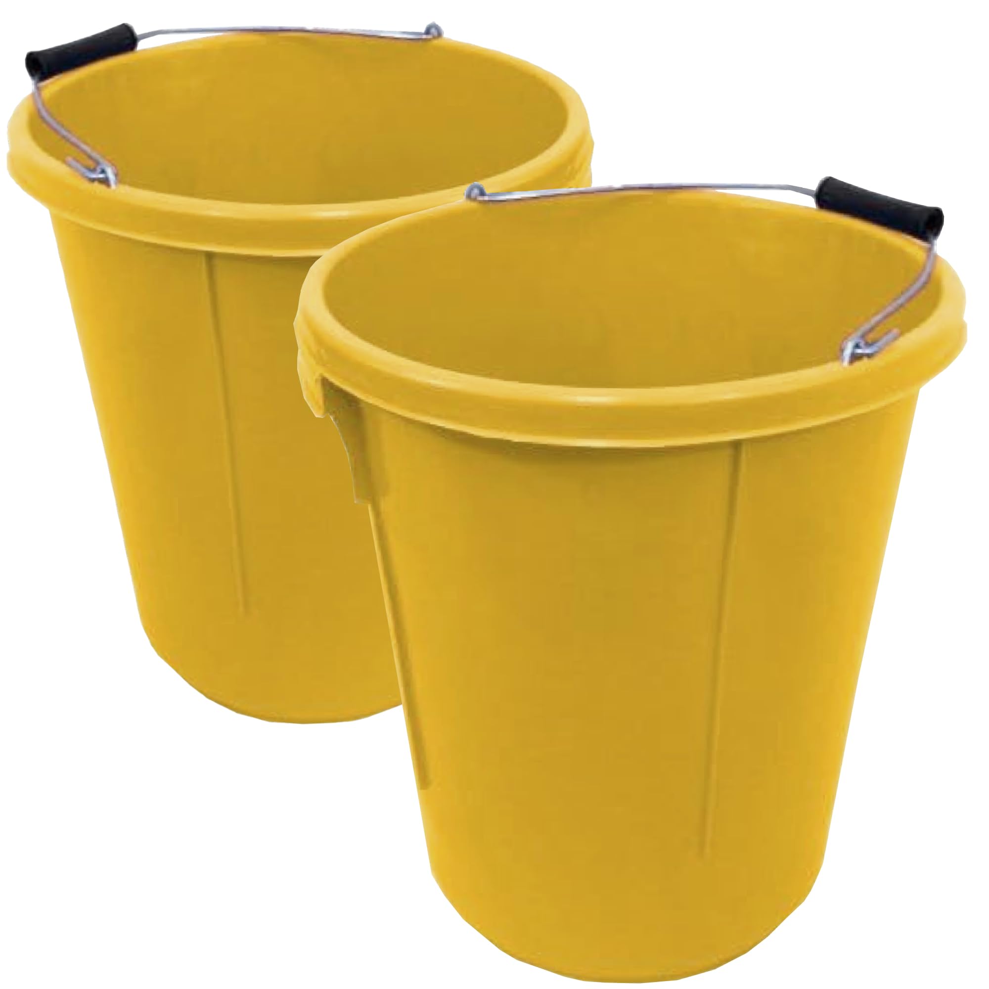 Ketobarrow Yellow 2X Plasterer Bucket Heavy Duty Plasterers Bucket For Mixing Building Plaster And Holding Water - 25 Litre