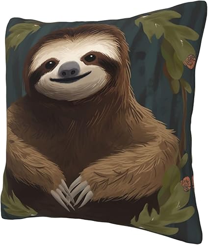 Miniatura 3 de Fundas de almohada con estampado de perezoso, fundas de cojín suaves para sofá, fundas de cojín duraderas, fundas de almohada cuadradas para