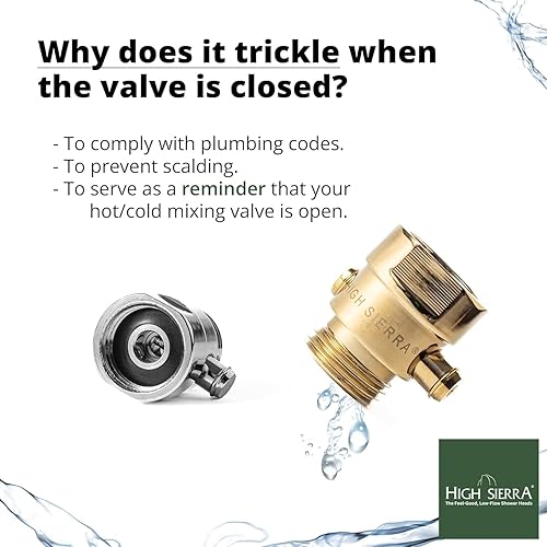 Miniatura 6 de High Sierra Showerheads - Cabezal de ducha de bajo flujo de alta eficiencia de 1,5 GPM con válvula de goteo. Disponible en cromo, níquel cepillado,