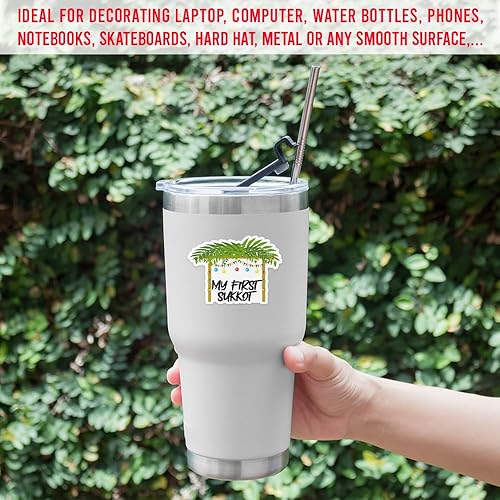 Miniatura 2 de (3 unidades) Pegatinas de Sukkah Judías de vacaciones Pegatinas Sucot The Original Camping Festival Israelita Sucot Day Sticker Regalo Decoración