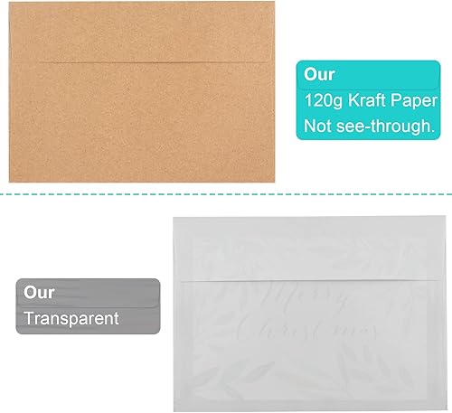 Miniatura 4 de Paquete de 65 sobres de invitación A4, sobres de papel kraft marrón, sobres de fotos de 4 x 6 para invitaciones, sobres autosellados para bodas,