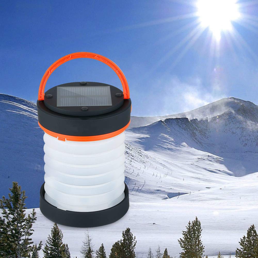 BAJIE Latarka solarna kempingowa składana latarnia USB i solarna ładowana lampa latarka latarka światło wodoodporna latarnia Niemcy pomarańczowa