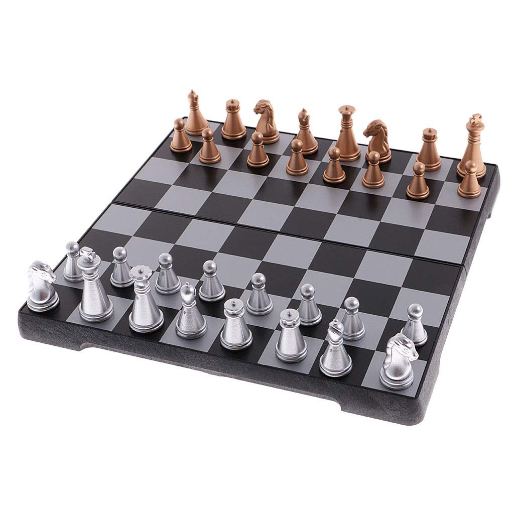 Set di scacchi da viaggio internazionale in legno 3 in 1 con scacchiera pieghevole Giocattoli educativi Intrattenimento campeggio durevole
