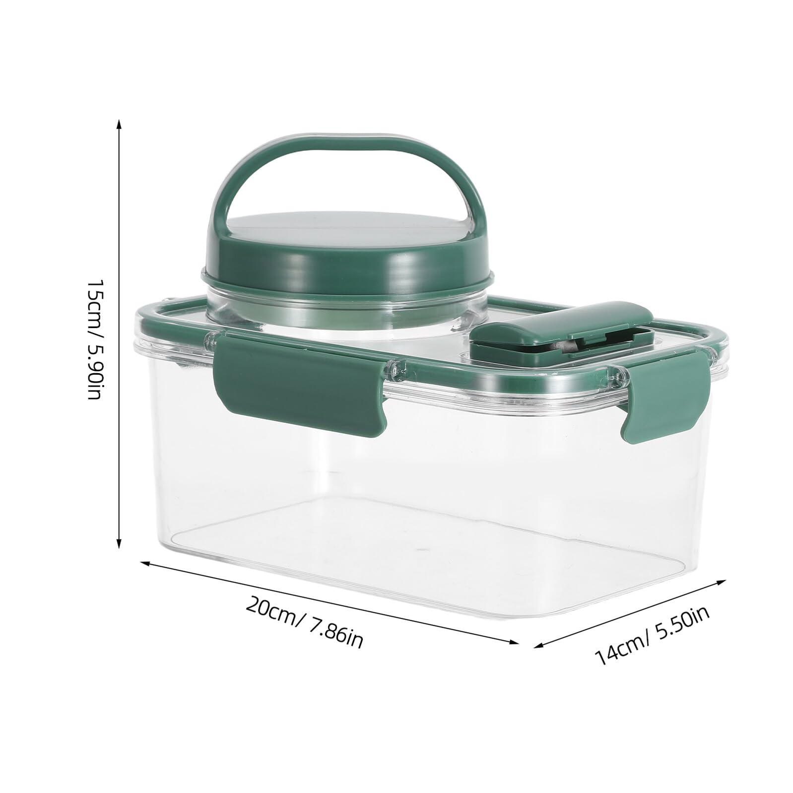 VALICLUD Bol para Ensalada con Tapa y Tenedor, Caja de Plástico Portátil y Hermética de Gran Capacidad para Oficina y Camping, con Vaso para Aderezo Incluido