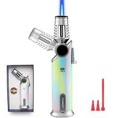 DOUBFIVSY Butane Torch Lighter 60 Rotatable Refillable Kitchen Cooking Torch Windproof Adjustable Flame Lighter with Fire Lock for