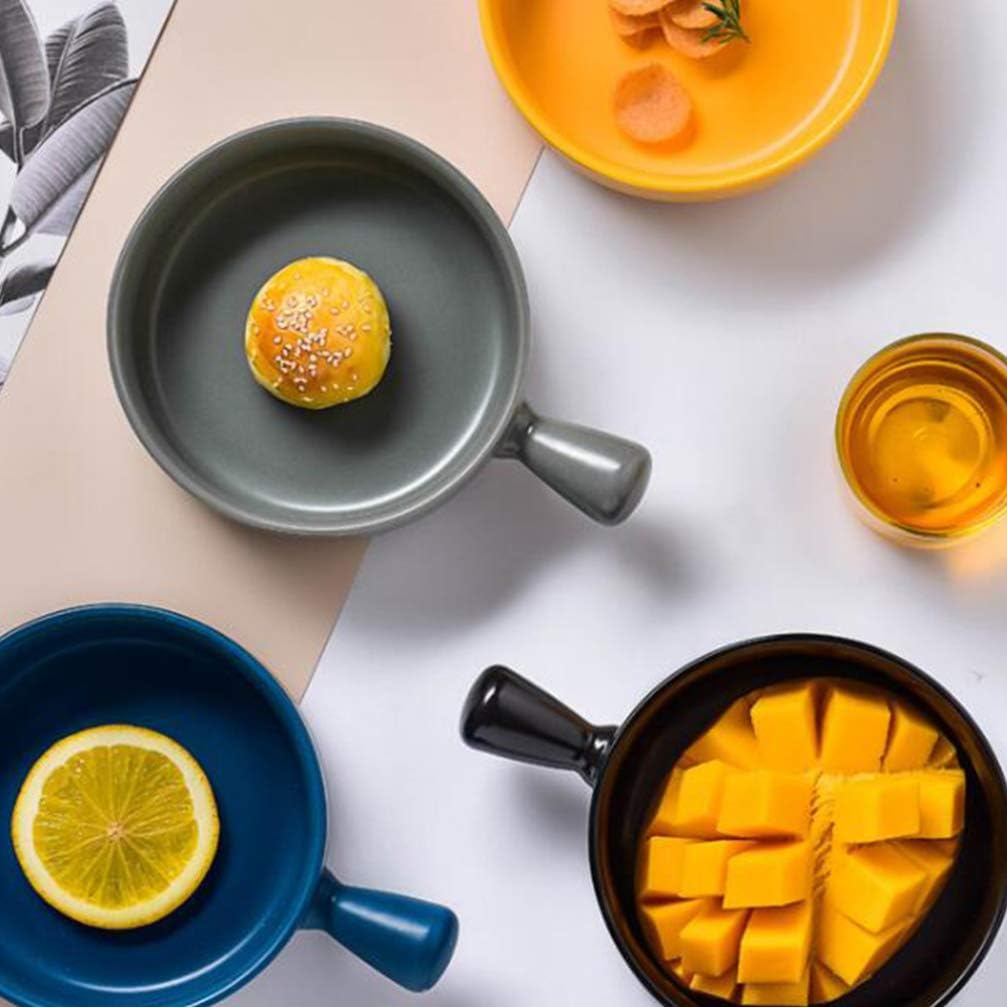 2 Pcs Bread Baking Tray Baking Plate Milk Boiling Pot Cake Bowl Broiler Safe Bowl Griddle pan Chocolate Pot Fruit Dish Color Salad Plate Steak Decorate Baby