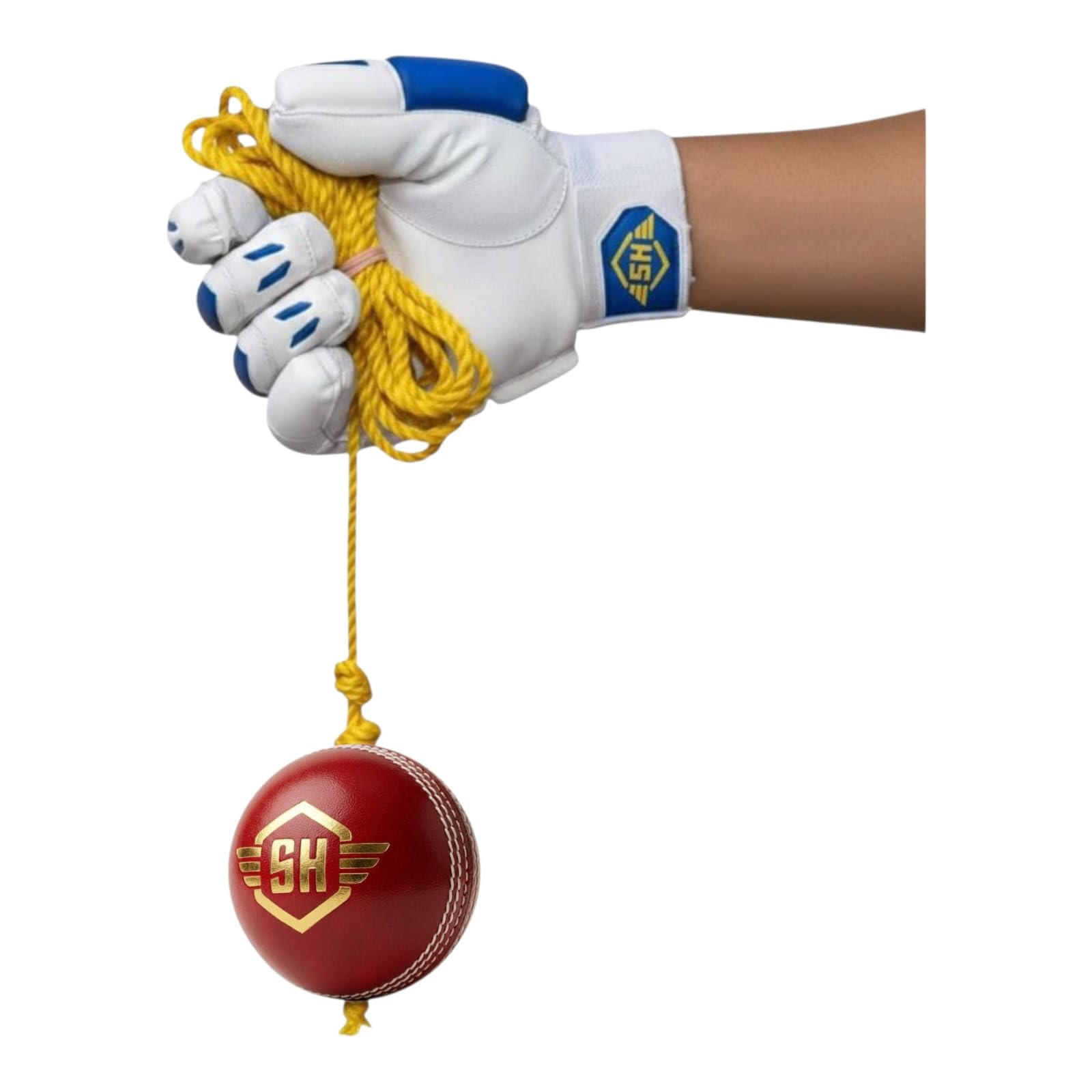 SNEHA HANDICRAFT Cricket Practice Training Ball with Rope, Red Leather, Yellow String Pack of 1-image-47